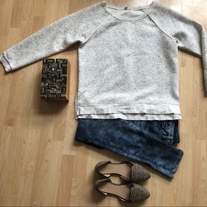 Cable and Gauge White thick sweater